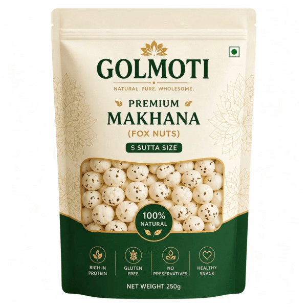Golmoti Mixed Size Premium Makhana (Fox Nuts) – 2, 3, 4 & 5 Suta Mixed Grade