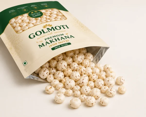 Largest size golmoti Premium Makhana  6 Suta premium Grade ( approx,18–20 mm)